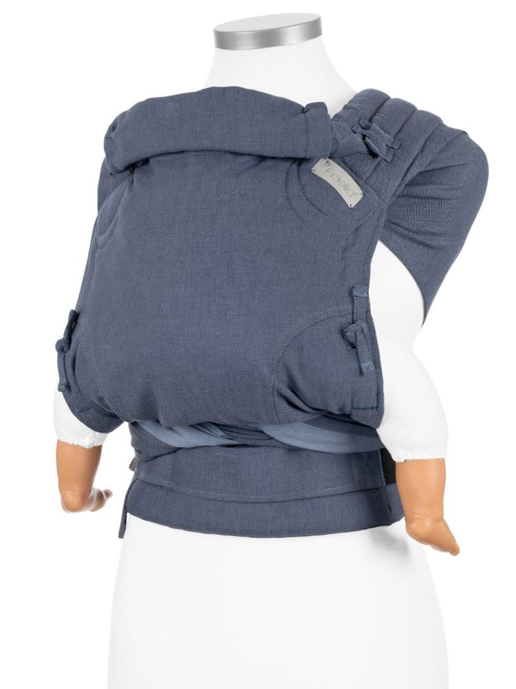 Fidella FlyClick Halfbuckle Bæresele, Chevron Denim Blue