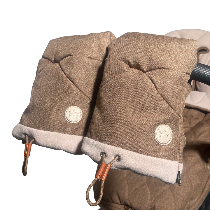 Najell Hand Muffs/Luffer til barnevognen, Coconut Brown