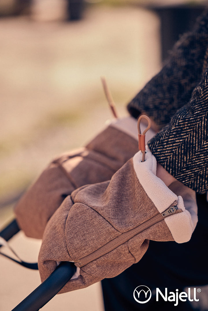 Najell Hand Muffs/Luffer til barnevognen, Coconut Brown
