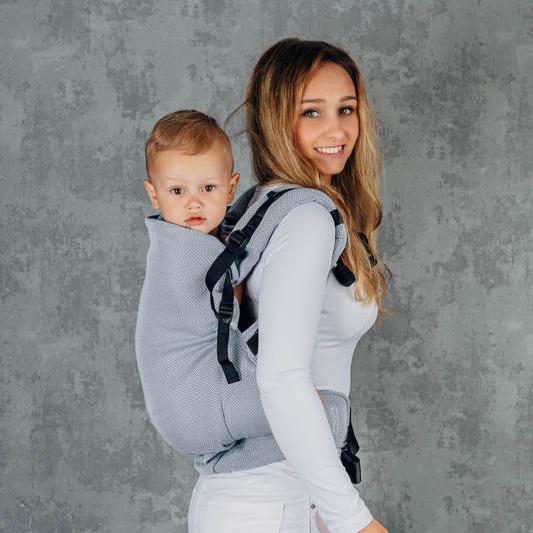 Lenny Lamb Preschool Bæresele, Bomuld, Little Herringbone Grey