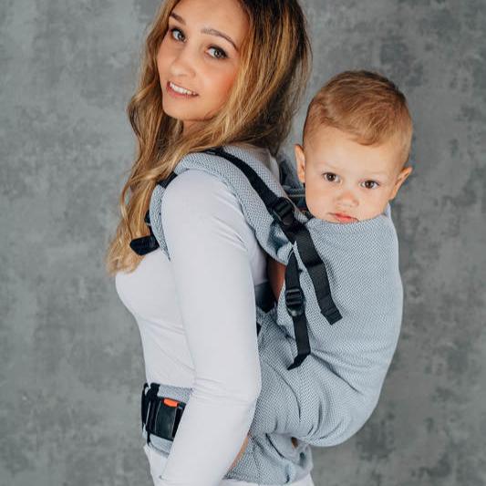 Lenny Lamb Preschool Bæresele, Bomuld, Little Herringbone Grey