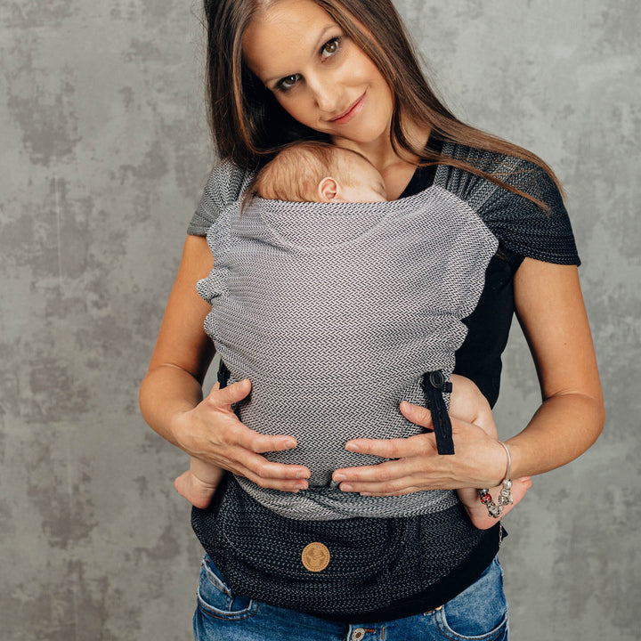Lenny Lamb Hybrid Half Buckle, Little Herringbone Ombre Grey