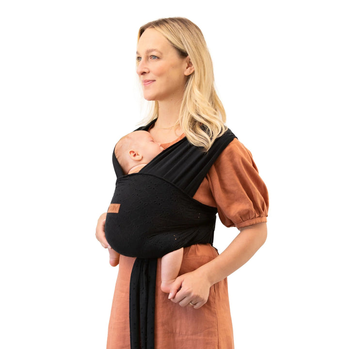 Moby Easy Wrap Carrier, strækvikle-sele, Black Eyelet