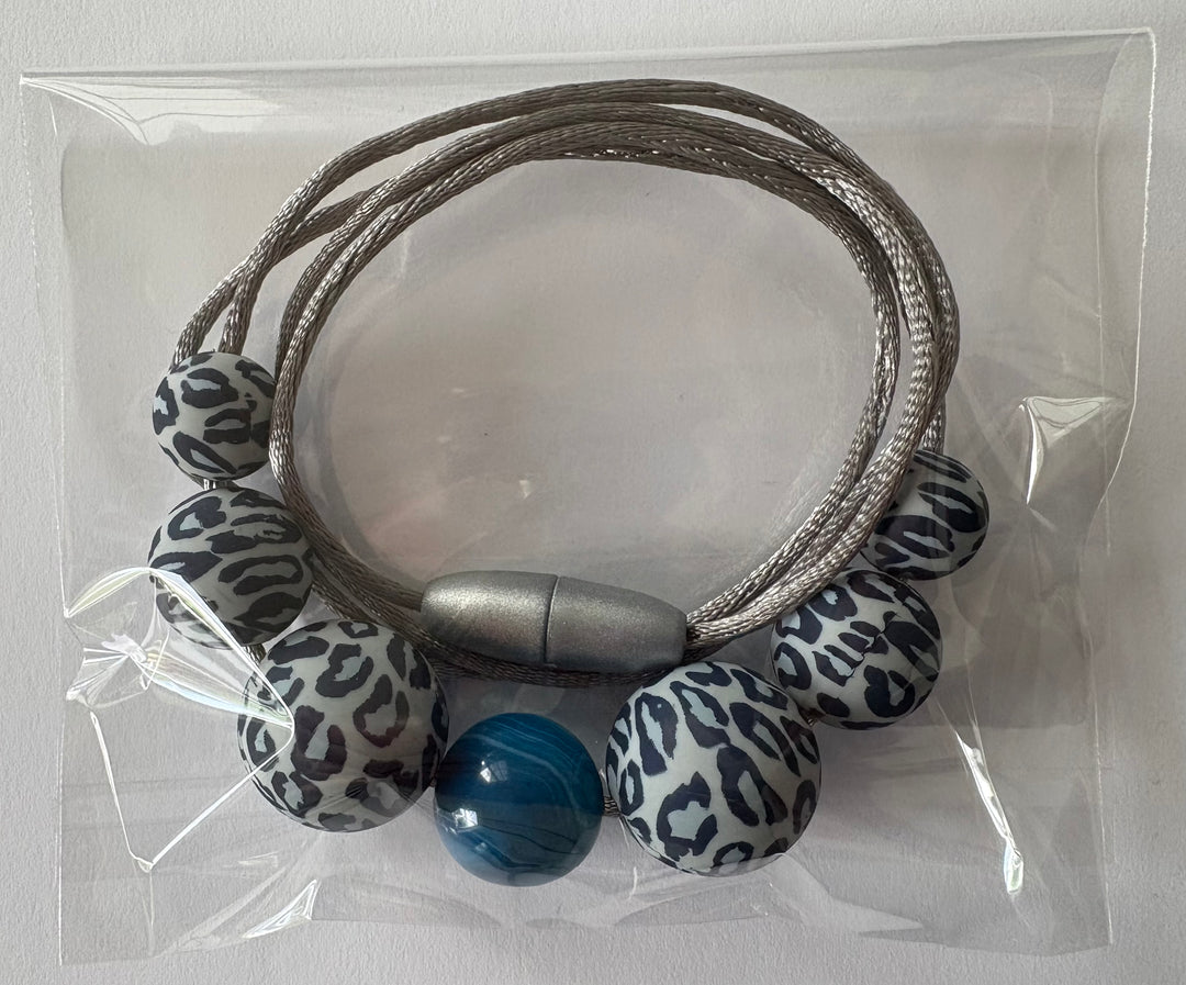 Bidekæde, Silikone&glas, Safir Leo