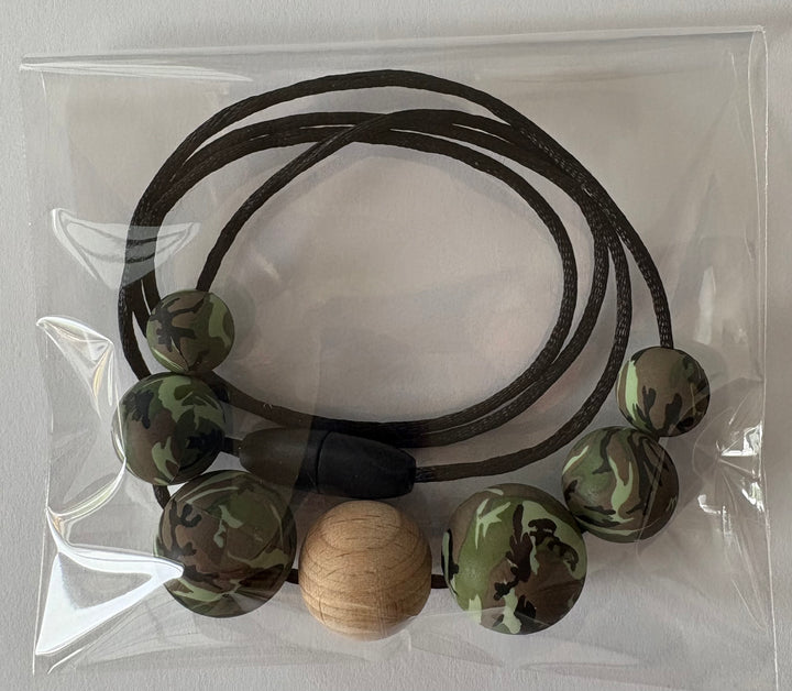 Bidekæde, Silikone&træ, Army