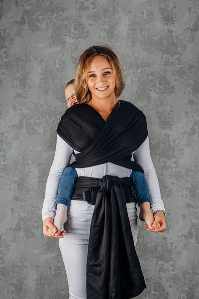 Lenny Lamb Hybrid Half Buckle, Little Herringbone Ebony Black