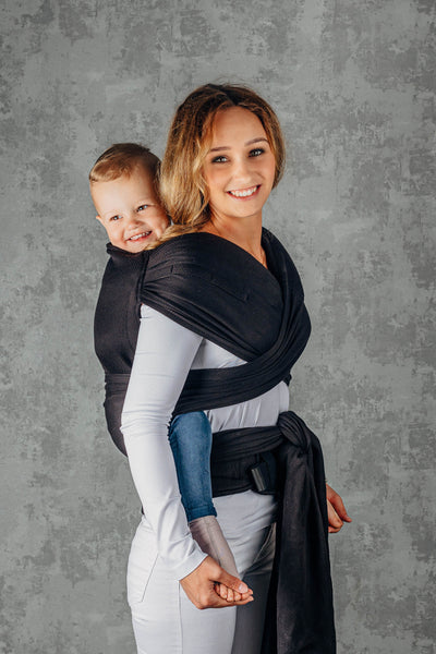 Lenny Lamb Hybrid Half Buckle, Little Herringbone Ebony Black
