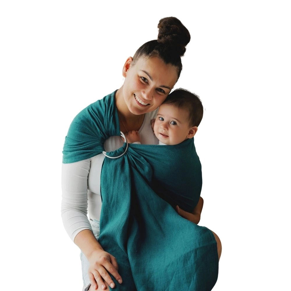 Little Frog Ringslynge, Pure Linen Deep Aqua