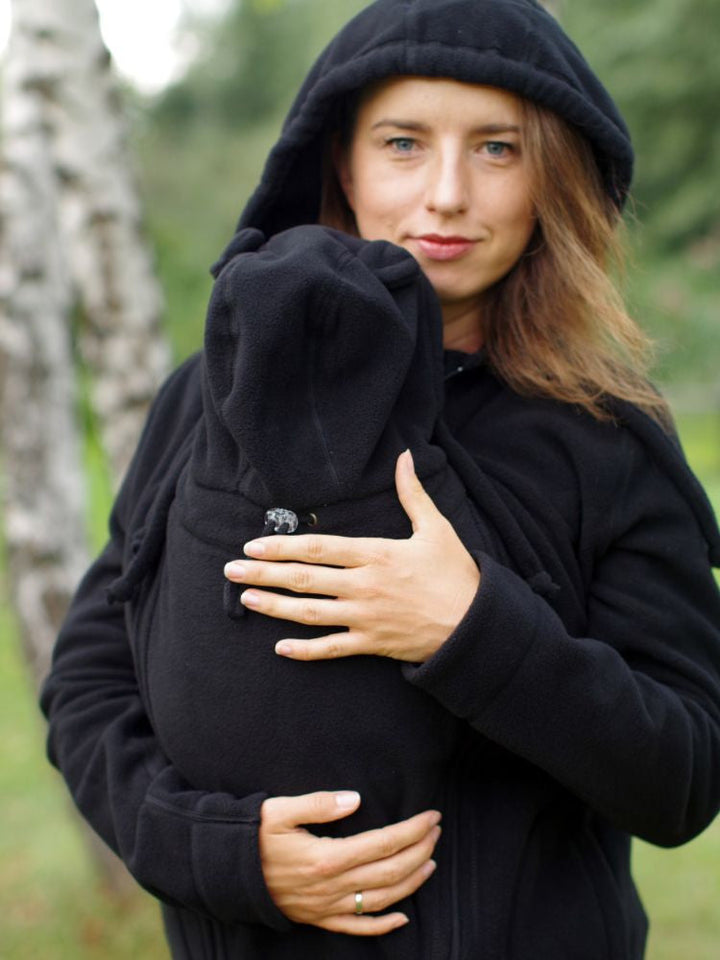 Bæretrøje i fleece, Sort