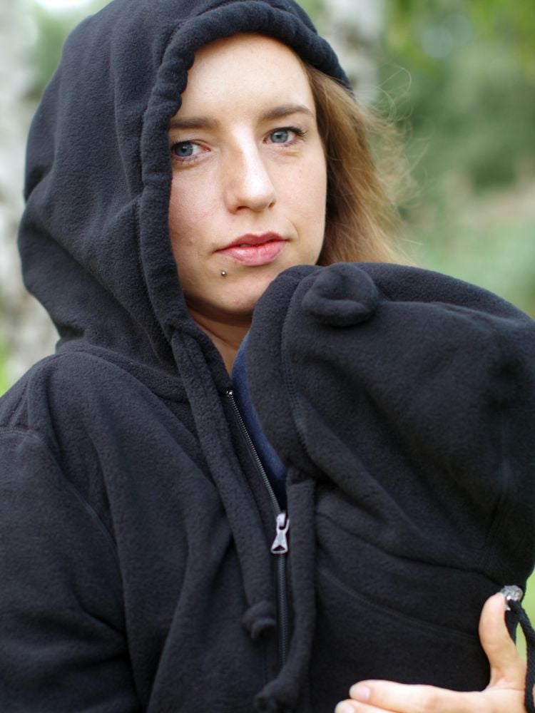 Bæretrøje i fleece, Sort