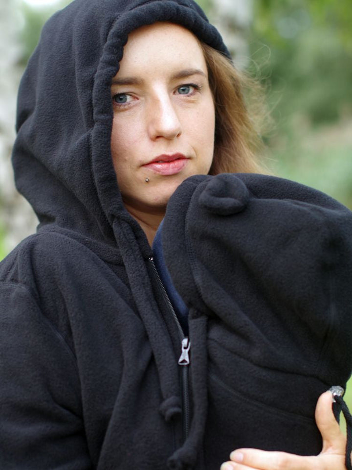 Bæretrøje i fleece, Sort
