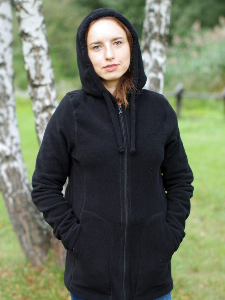 Bæretrøje i fleece, Sort
