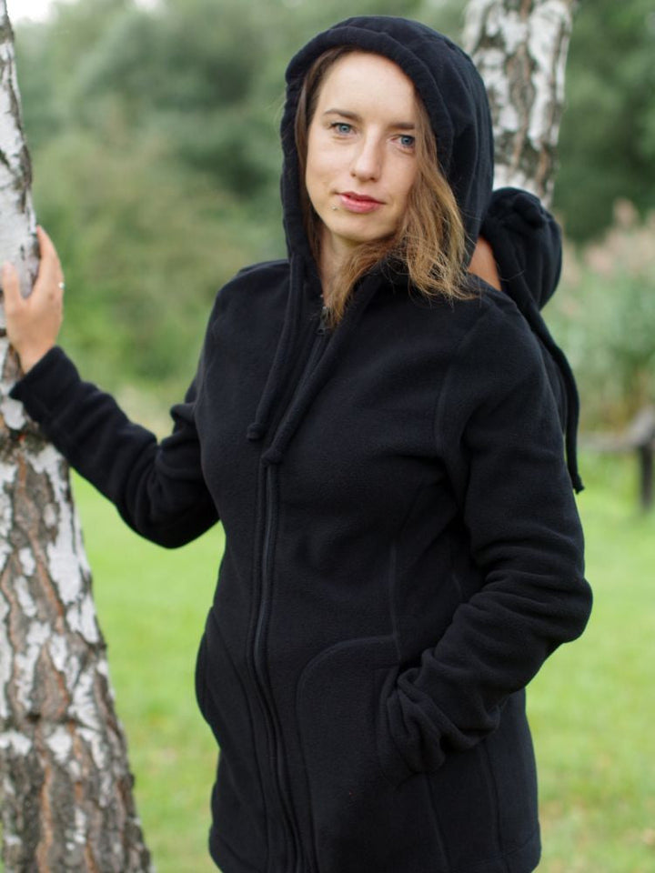 Bæretrøje i fleece, Sort