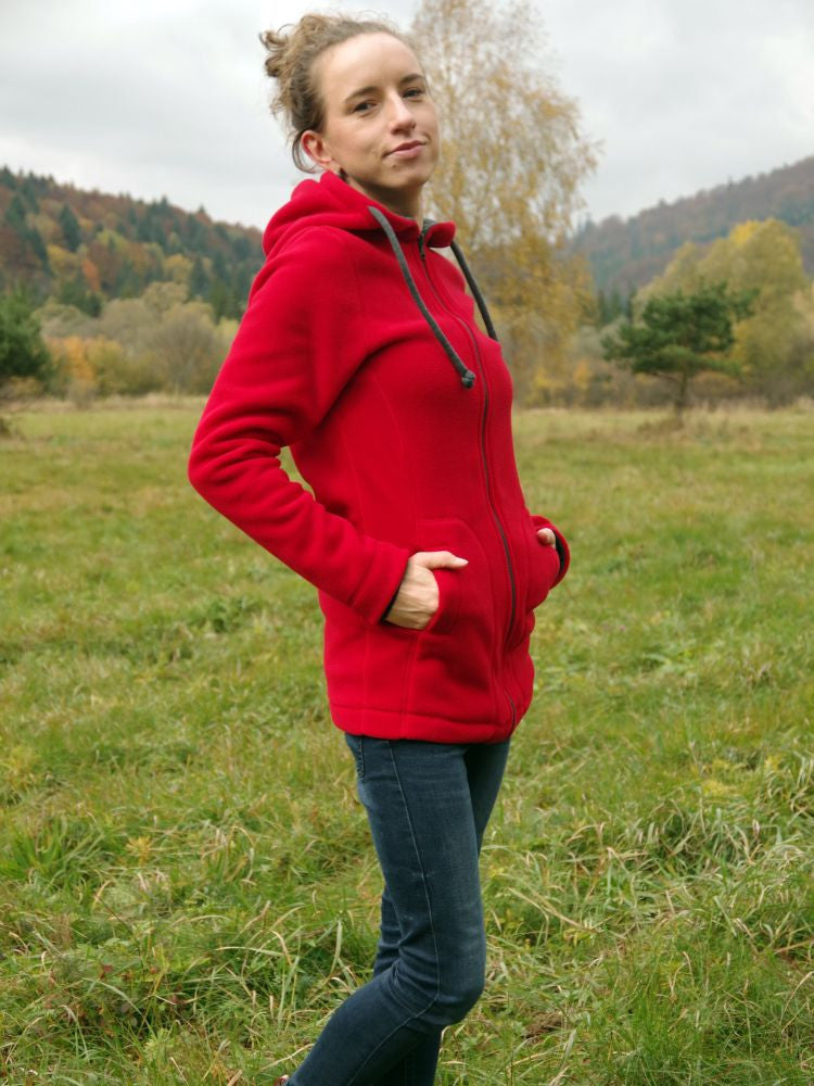Bæretrøje i fleece, Rød