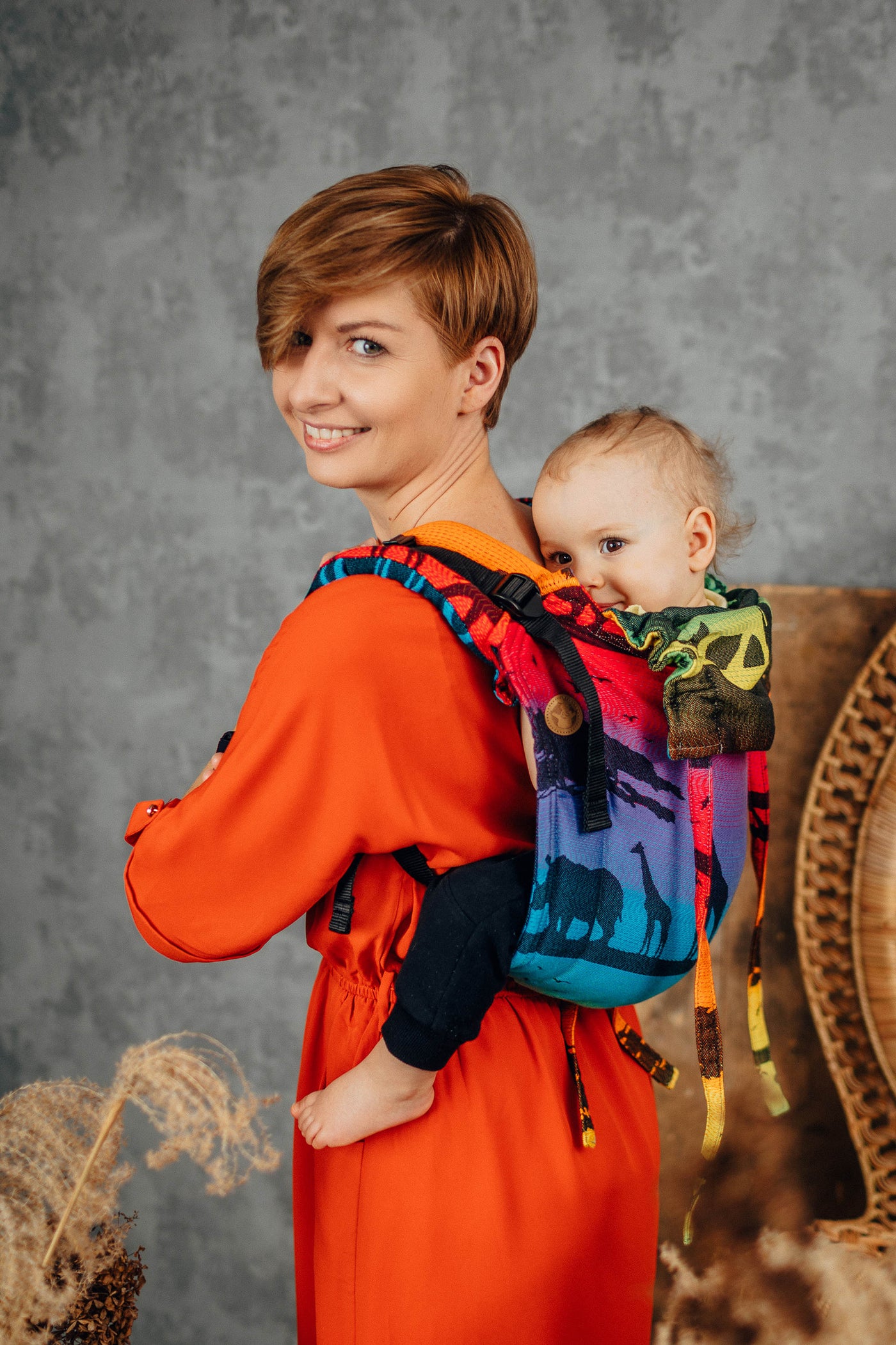 Lenny Lamb Onbuhimo Toddler, Bomuld, Rainbow Safari