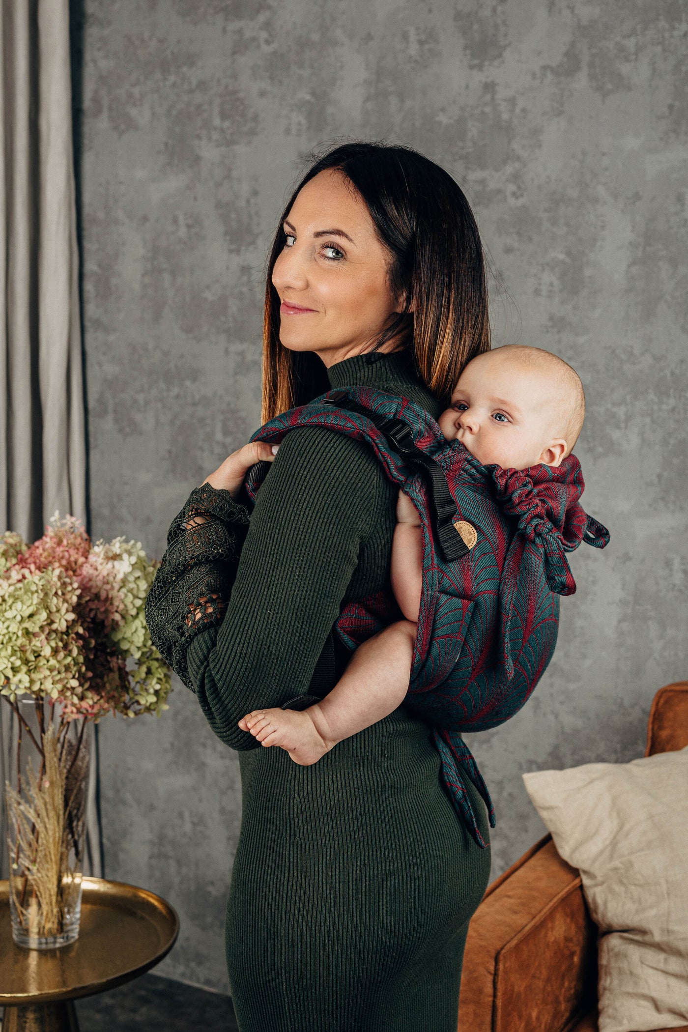 Lenny Lamb Onbuhimo Toddler, Bomuld, Deco Maroon Moss