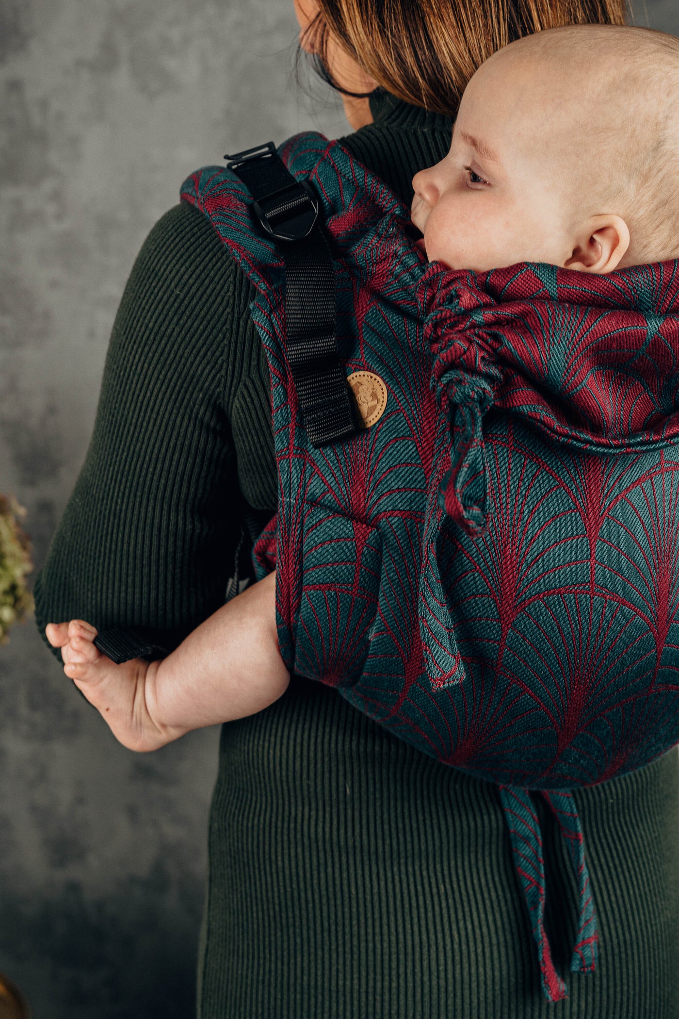 Lenny Lamb Onbuhimo Toddler, Bomuld, Deco Maroon Moss