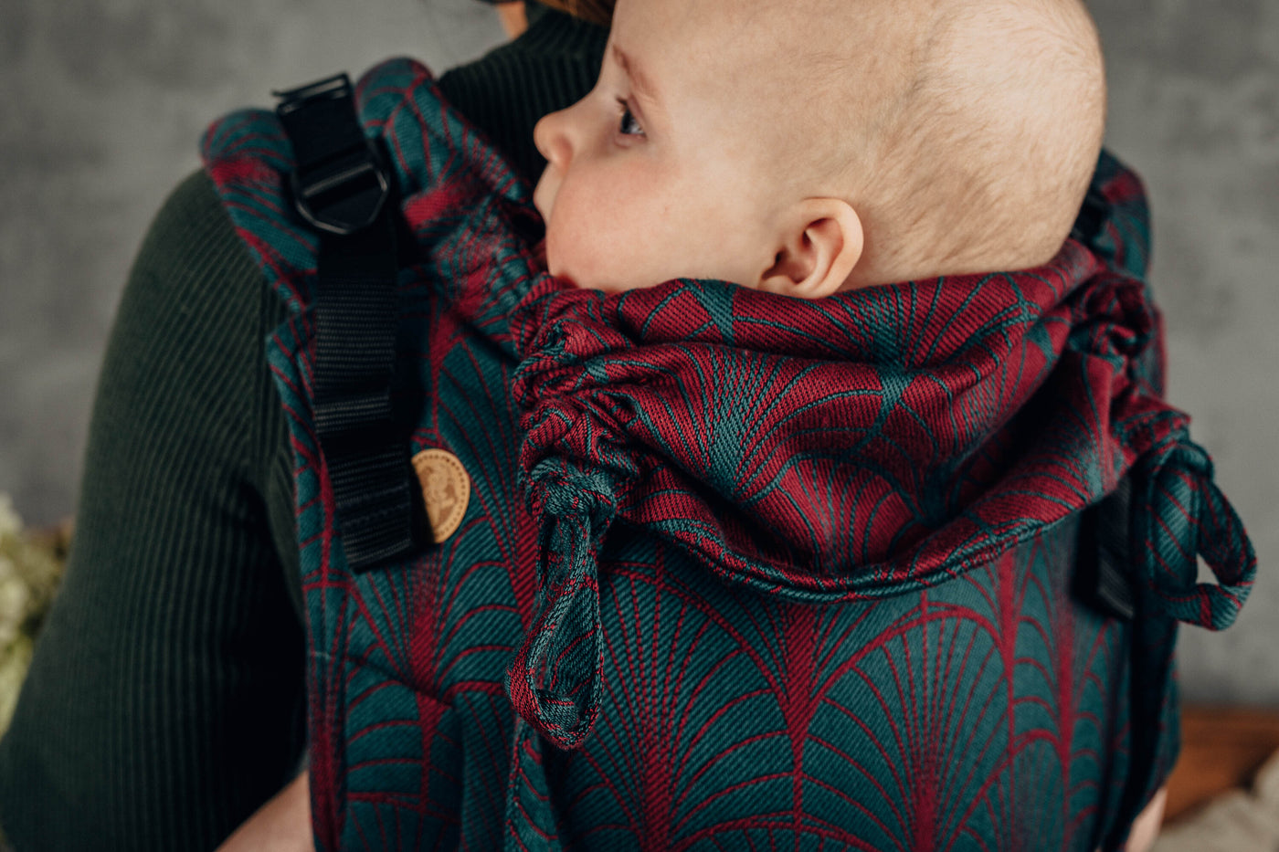 Lenny Lamb Onbuhimo Toddler, Bomuld, Deco Maroon Moss