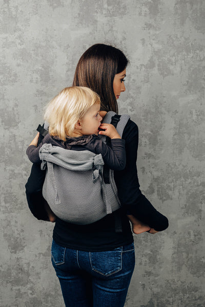 Lenny Lamb Onbuhimo Toddler, Bomuld, Little Herringbone Ombre Grey