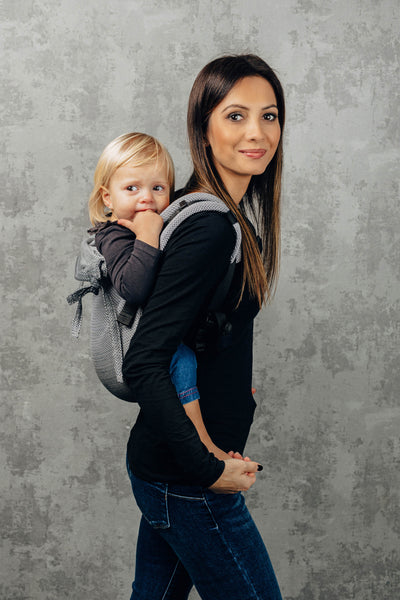 Lenny Lamb Onbuhimo Toddler, Bomuld, Little Herringbone Ombre Grey