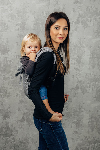 Lenny Lamb Onbuhimo Toddler, Bomuld, Little Herringbone Ombre Grey