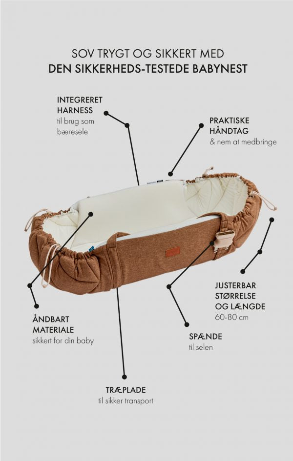 Najell SleepCarrier Lift + Babynest, Vol 3, Coconut Brown