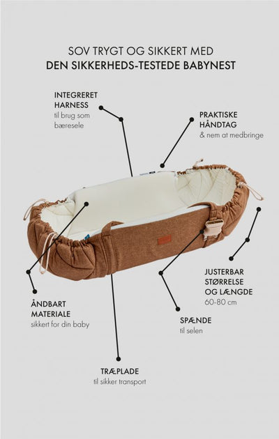 Najell SleepCarrier Lift + Babynest, Vol 3, Coconut Brown